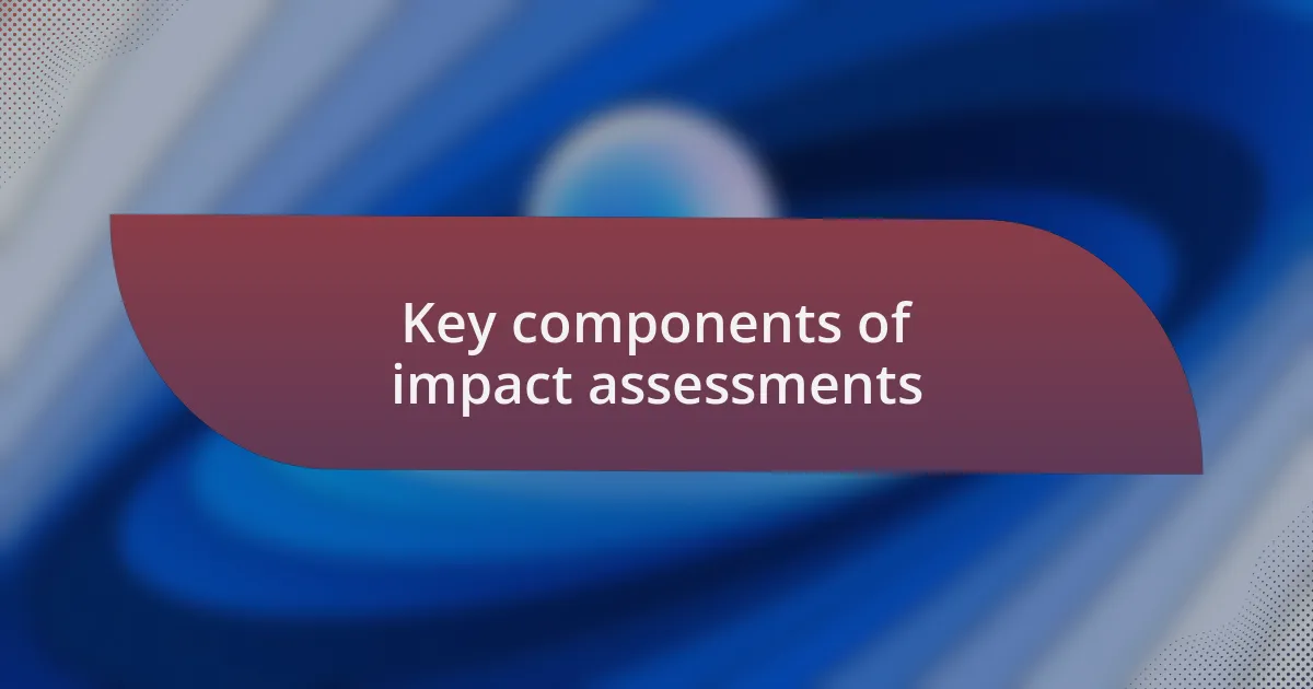 Key components of impact assessments