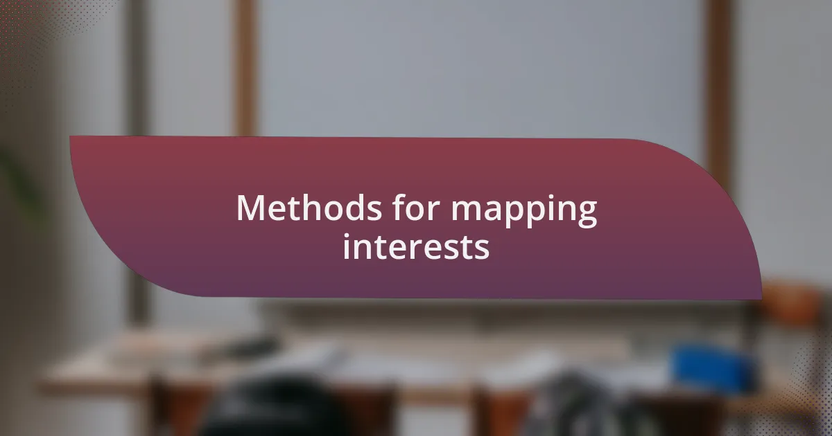 Methods for mapping interests