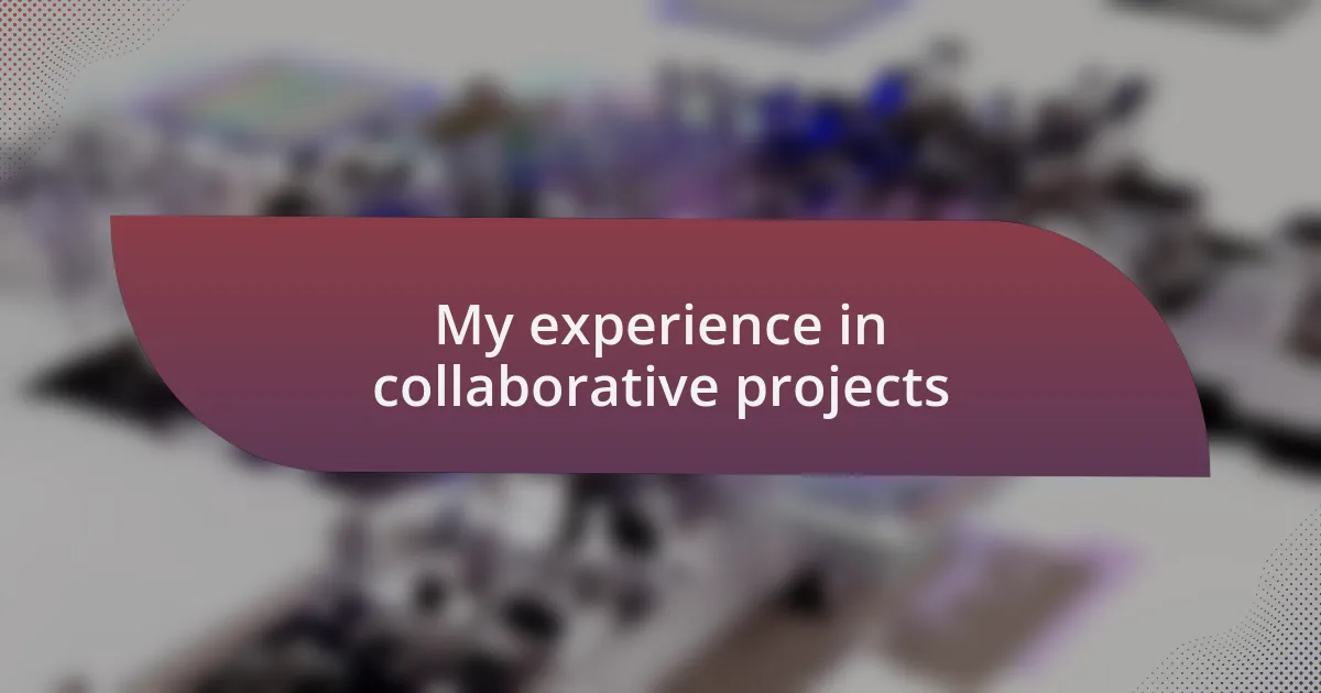 My experience in collaborative projects