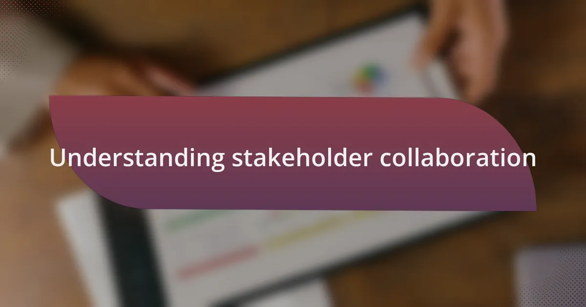 Understanding stakeholder collaboration